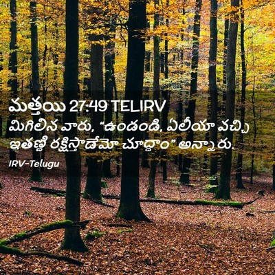 Picture 02 - మత్తయి 27:49 TELIRV - మిగిలిన వారు, - Bible Verse Picture