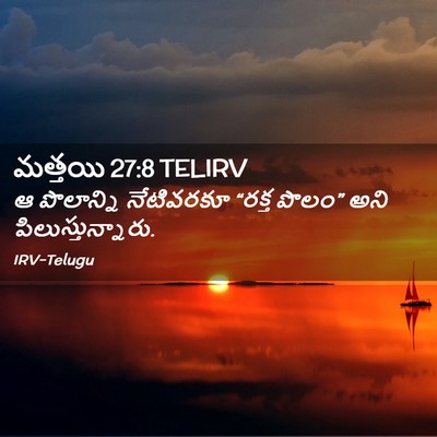 Picture 02 - మత్తయి 27:8 TELIRV - ఆ పొలాన్ని - Bible Verse Picture