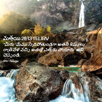 Picture 02 - మత్తయి 28:13 TELIRV - “మీరు ‘మేము - Bible Verse Picture