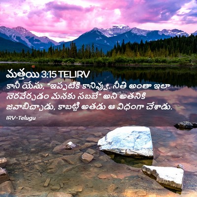 Picture 02 - మత్తయి 3:15 TELIRV - కానీ యేసు, - Bible Verse Picture