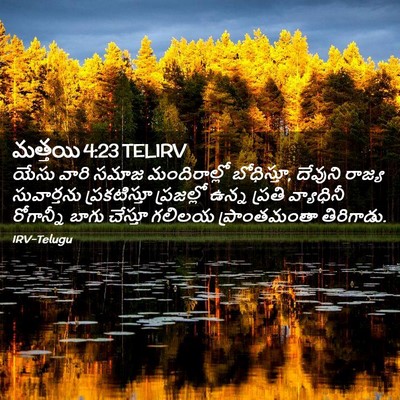 Picture 02 - మత్తయి 4:23 TELIRV - యేసు వారి సమాజ - Bible Verse Picture
