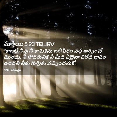 Picture 02 - మత్తయి 5:23 TELIRV - “కాబట్టి నీవు నీ - Bible Verse Picture