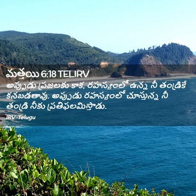 Picture 02 - మత్తయి 6:18 TELIRV - అప్పుడు ప్రజలకు - Bible Verse Picture