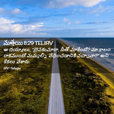 Picture 02 - మత్తయి 8:29 TELIRV - ఆ దయ్యాలు, - Bible Verse Picture
