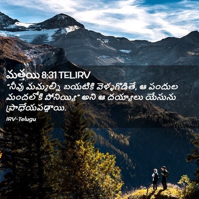 Picture 02 - మత్తయి 8:31 TELIRV - “నీవు మమ్మల్ని - Bible Verse Picture