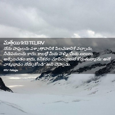 Picture 02 - మత్తయి 9:13 TELIRV - నేను పాపులను - Bible Verse Picture