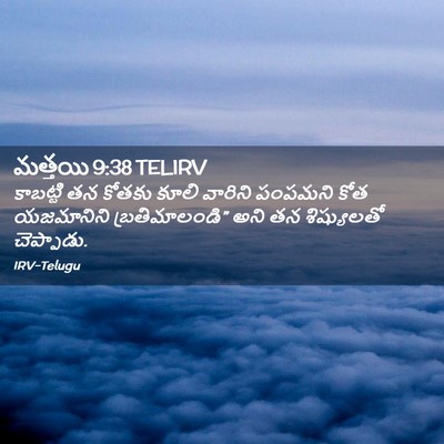 Picture 02 - మత్తయి 9:38 TELIRV - కాబట్టి తన కోతకు - Bible Verse Picture