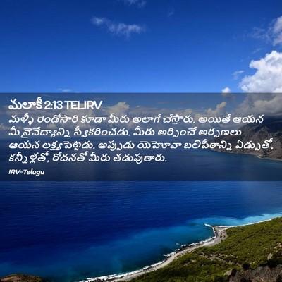 Picture 02 - మలాకీ 2:13 TELIRV - మళ్ళీ రెండోసారి - Bible Verse Picture