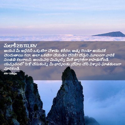 Picture 02 - మలాకీ 2:15 TELIRV - ఆయన మీ ఇద్దరినీ - Bible Verse Picture