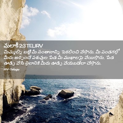 Picture 02 - మలాకీ 2:3 TELIRV - మిమ్మల్ని బట్టి - Bible Verse Picture