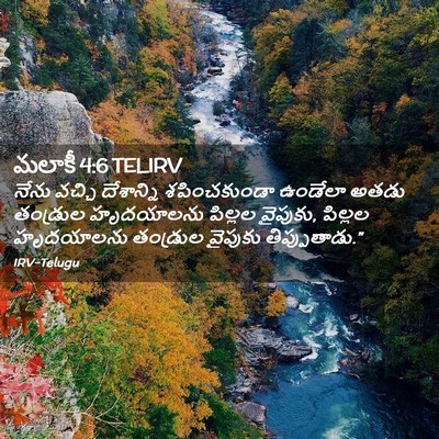 Picture 02 - మలాకీ 4:6 TELIRV - నేను వచ్చి - Bible Verse Picture