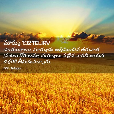 Picture 02 - మార్కు 1:32 TELIRV - సాయంకాలం, - Bible Verse Picture