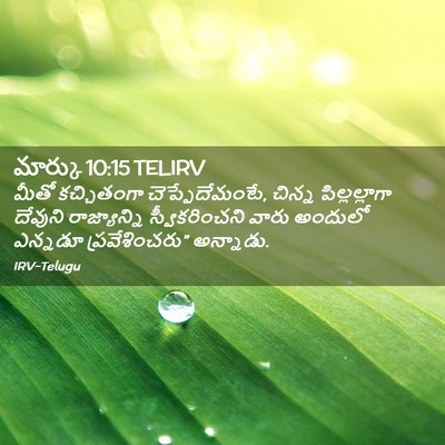 Picture 02 - మార్కు 10:15 TELIRV - మీతో కచ్చితంగా - Bible Verse Picture