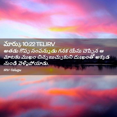 Picture 02 - మార్కు 10:22 TELIRV - అతడు గొప్ప - Bible Verse Picture