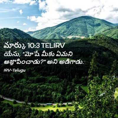 Picture 02 - మార్కు 10:3 TELIRV - యేసు, “మోషే మీకు - Bible Verse Picture