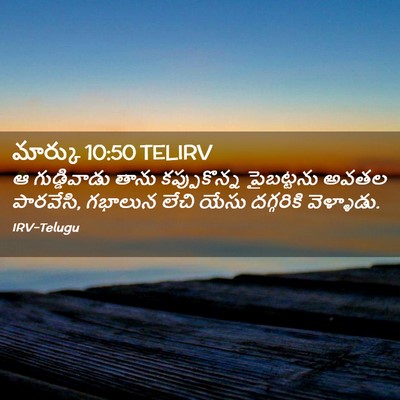 Picture 02 - మార్కు 10:50 TELIRV - ఆ గుడ్డివాడు తాను - Bible Verse Picture