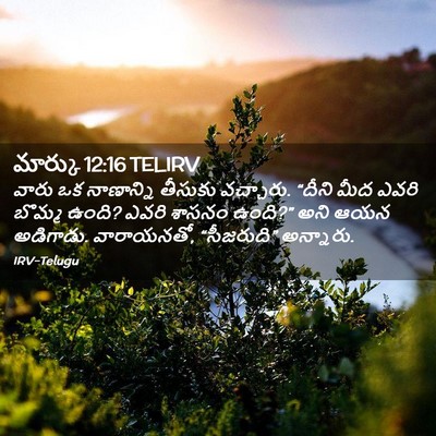 Picture 02 - మార్కు 12:16 TELIRV - వారు ఒక నాణాన్ని - Bible Verse Picture
