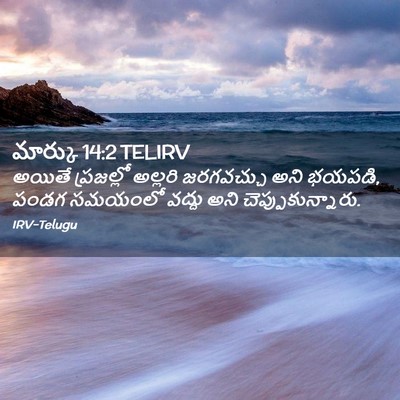 Picture 02 - మార్కు 14:2 TELIRV - అయితే ప్రజల్లో - Bible Verse Picture