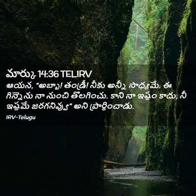 Picture 02 - మార్కు 14:36 TELIRV - ఆయన, “అబ్బా! - Bible Verse Picture