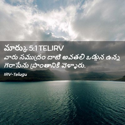 Picture 02 - మార్కు 5:1 TELIRV - వారు సముద్రం దాటి - Bible Verse Picture