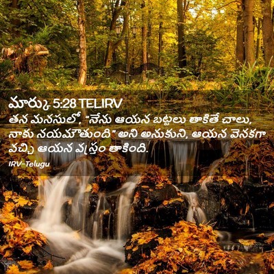 Picture 02 - మార్కు 5:28 TELIRV - తన మనసులో, “నేను - Bible Verse Picture
