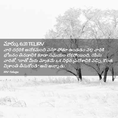 Picture 02 - మార్కు 6:31 TELIRV - వారి దగ్గరికి - Bible Verse Picture