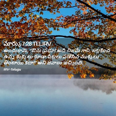 Picture 02 - మార్కు 7:28 TELIRV - అందుకామె, “ఔను - Bible Verse Picture
