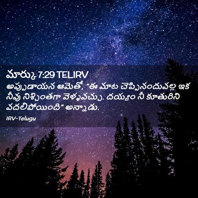 Picture 02 - మార్కు 7:29 TELIRV - అప్పుడాయన ఆమెతో, - Bible Verse Picture