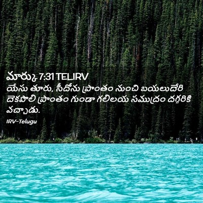 Picture 02 - మార్కు 7:31 TELIRV - యేసు తూరు, సీదోను - Bible Verse Picture