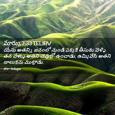 Picture 02 - మార్కు 7:33 TELIRV - యేసు అతన్ని జనంలో - Bible Verse Picture