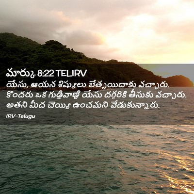 Picture 02 - మార్కు 8:22 TELIRV - యేసు, ఆయన శిష్యులు - Bible Verse Picture