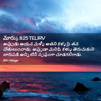 Picture 02 - మార్కు 8:25 TELIRV - అప్పుడు ఆయన మళ్ళీ - Bible Verse Picture