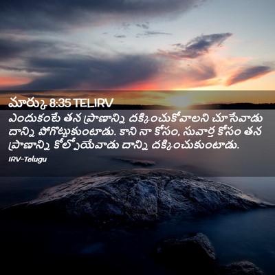 Picture 02 - మార్కు 8:35 TELIRV - ఎందుకంటే తన - Bible Verse Picture