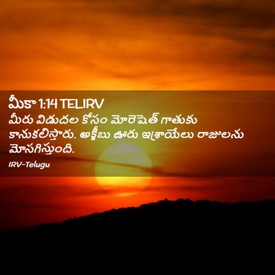 Picture 02 - మీకా 1:14 TELIRV - మీరు విడుదల కోసం - Bible Verse Picture