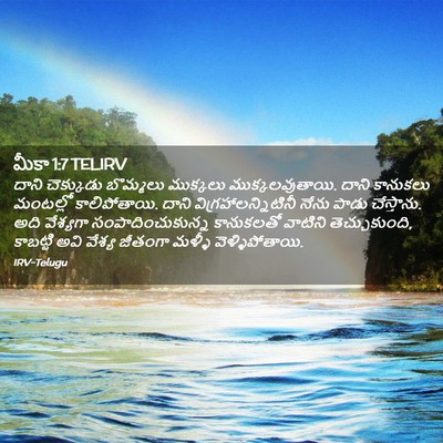 Picture 02 - మీకా 1:7 TELIRV - దాని చెక్కుడు - Bible Verse Picture