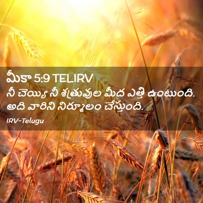Picture 02 - మీకా 5:9 TELIRV - నీ చెయ్యి నీ - Bible Verse Picture