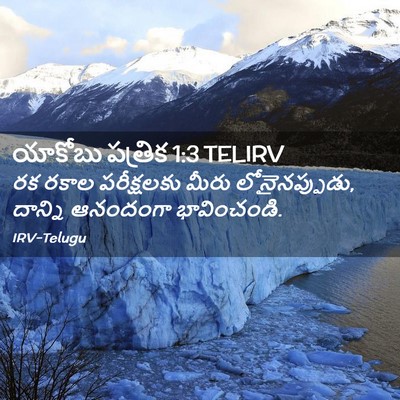 Picture 02 - యాకోబు పత్రిక 1:3 TELIRV - రక రకాల పరీక్షలకు - Bible Verse Picture