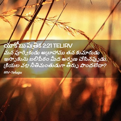 Picture 02 - యాకోబు పత్రిక 2:21 TELIRV - మన పూర్వికుడు - Bible Verse Picture
