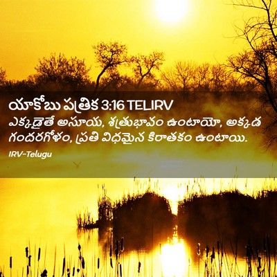 Picture 02 - యాకోబు పత్రిక 3:16 TELIRV - ఎక్కడైతే అసూయ, - Bible Verse Picture