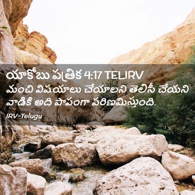 Picture 02 - యాకోబు పత్రిక 4:17 TELIRV - మంచి విషయాలు - Bible Verse Picture