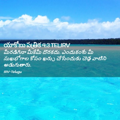 Picture 02 - యాకోబు పత్రిక 4:3 TELIRV - మీరడిగినా మీకేమీ - Bible Verse Picture