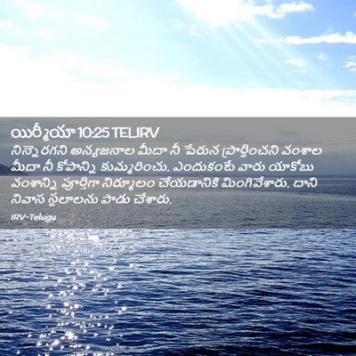 Picture 02 - యిర్మీయా 10:25 TELIRV - నిన్నెరగని - Bible Verse Picture
