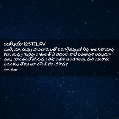 Picture 02 - యిర్మీయా 12:5 TELIRV - యిర్మీయా, నువ్వు - Bible Verse Picture