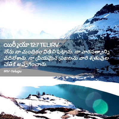 Picture 02 - యిర్మీయా 12:7 TELIRV - నేను నా మందిరం - Bible Verse Picture