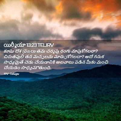 Picture 02 - యిర్మీయా 13:23 TELIRV - కూషు దేశ ప్రజలు తమ - Bible Verse Picture