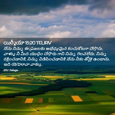 Picture 02 - యిర్మీయా 15:20 TELIRV - నేను నిన్ను ఈ - Bible Verse Picture