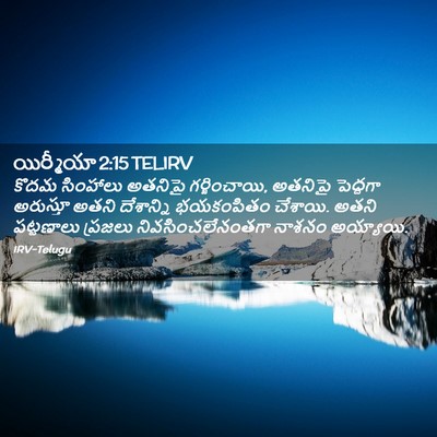 Picture 02 - యిర్మీయా 2:15 TELIRV - కొదమ సింహాలు - Bible Verse Picture