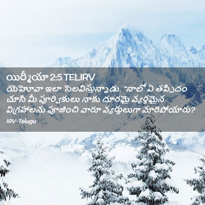 Picture 02 - యిర్మీయా 2:5 TELIRV - యెహోవా ఇలా - Bible Verse Picture
