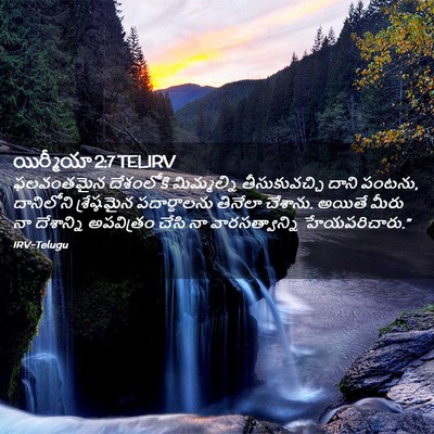 Picture 02 - యిర్మీయా 2:7 TELIRV - ఫలవంతమైన దేశంలోకి - Bible Verse Picture