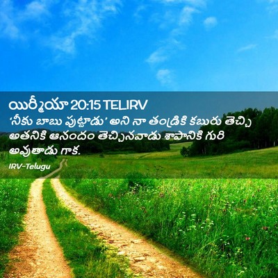 Picture 02 - యిర్మీయా 20:15 TELIRV - ‘నీకు బాబు - Bible Verse Picture